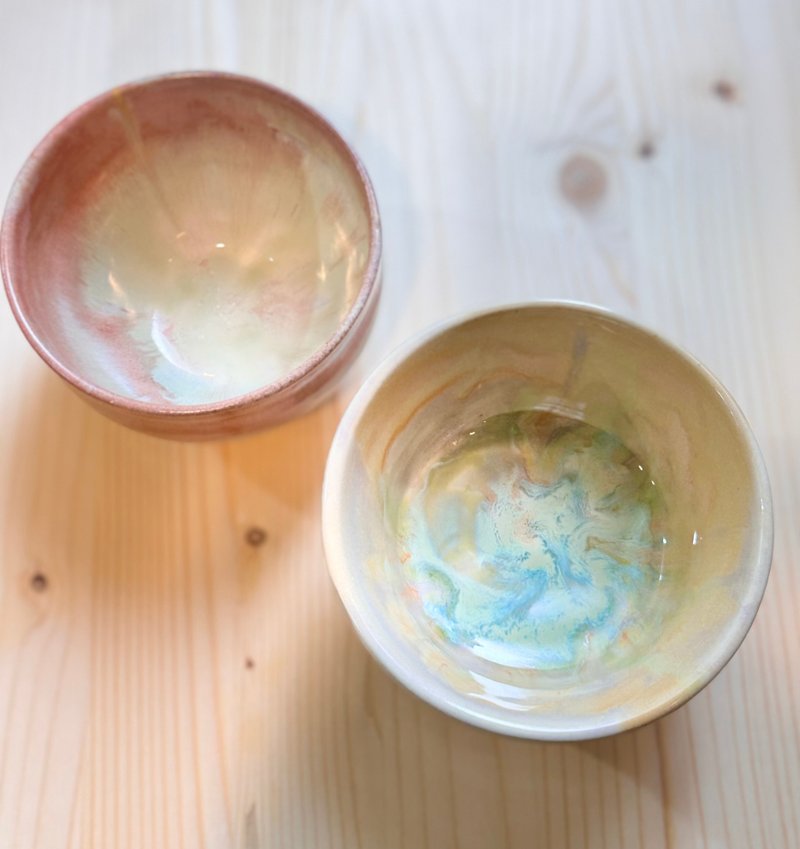 粉嫩绚彩中碗 - 碗 - 陶 多色