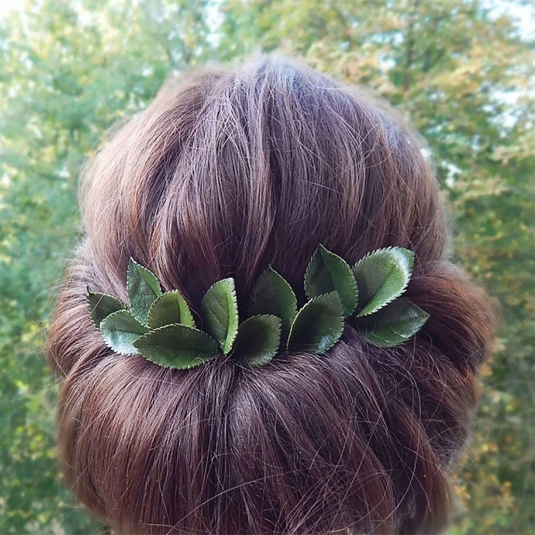 Greenery hair piece Green leaf hair pins Wedding bridal headpiece Floral hairpin - 发饰 - 植物．花 绿色