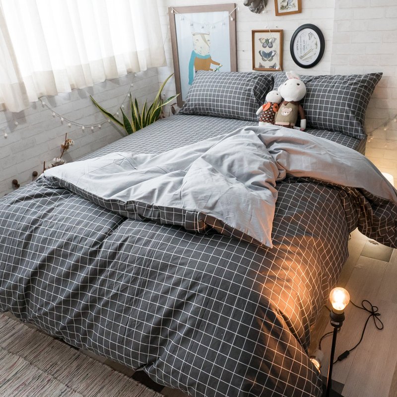 英伦灰 100%精梳棉 床包组 台湾制造 - 寝具 - 棉．麻 黑色