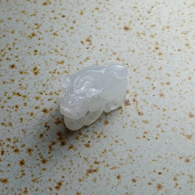 J0227天然翡翠A货 . 冰种白月光貔貅.招财.挂饰. - 摆饰 - 玉石 