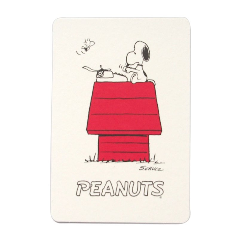 Snoopy日本明信片(加厚版) 红屋上打字【Hallmark-Peanuts多用途 - 卡片/明信片 - 纸 白色