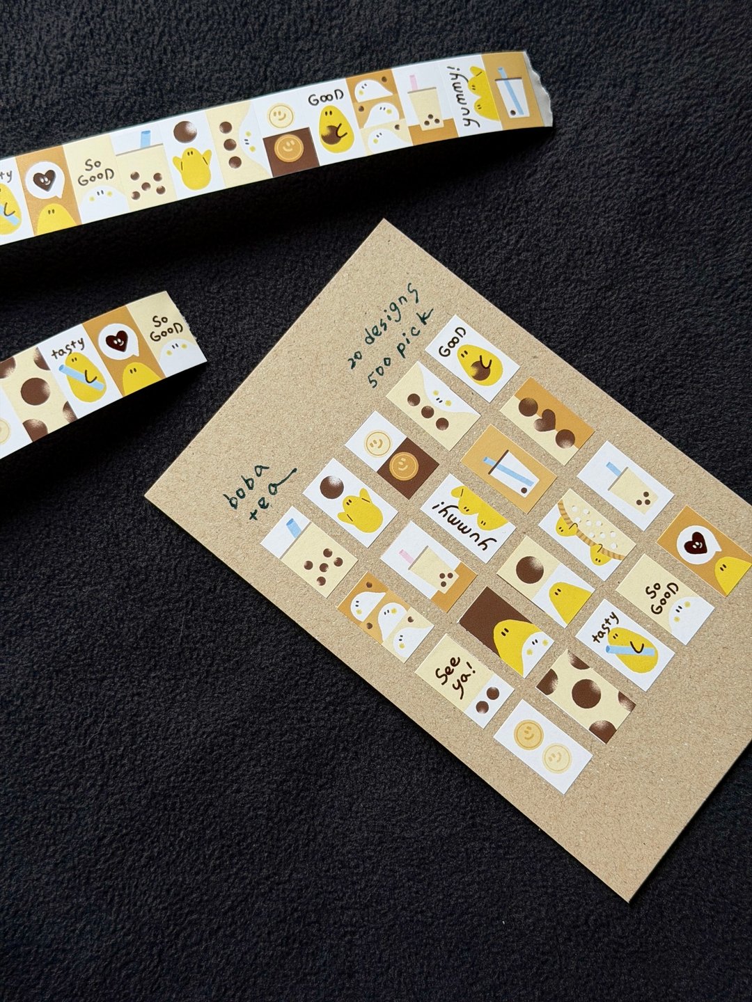 标签卷 | bubble tea - 贴纸 - 纸 卡其色