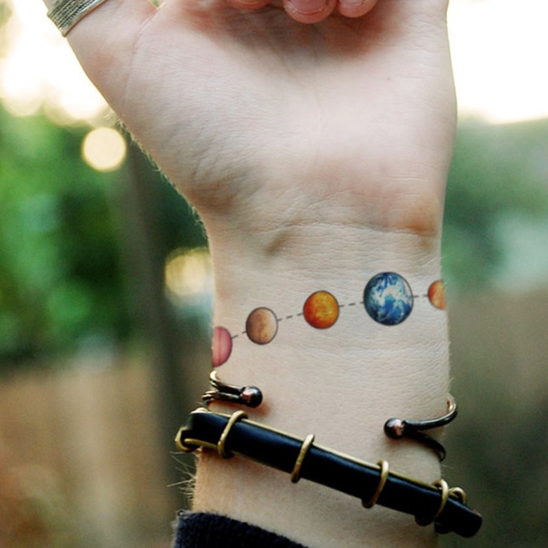 发4张-【星球手鏈 】刺青 防水纹身贴持久 - 纹身贴 - 纸 