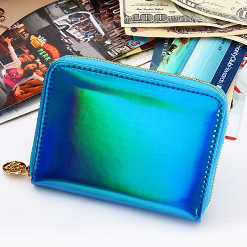 韩国Socharming-3D迷幻风琴短夹 Holic Hologram Accordion Purse-Blue - 零钱包 - 其他材质 
