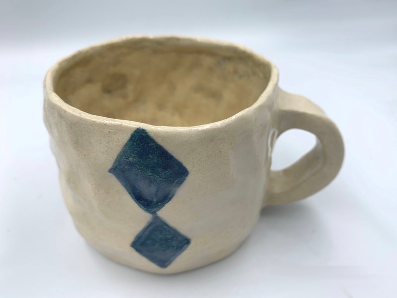 手捏彩绘陶杯 - 咖啡杯/马克杯 - 陶 蓝色
