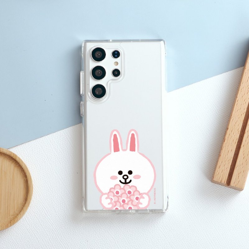 LINE FRIENDS经典-手捧花防摔透明SAMSUNG手机壳-兔兔款 - 手机壳/手机套 - 塑料 多色