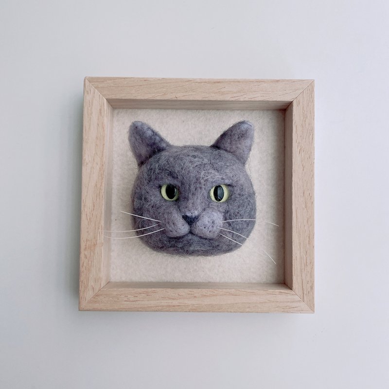 羊毛毡-宠物头像定制相框 - 订制抱枕/饰品 - 羊毛 灰色