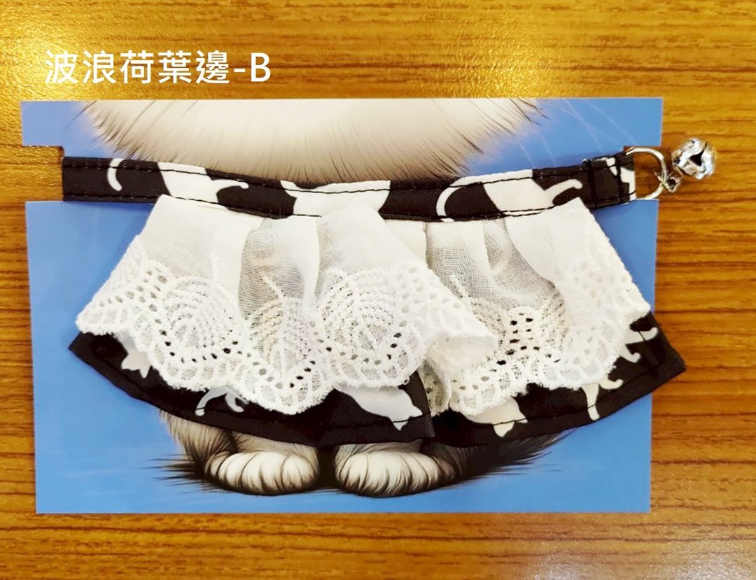 3猫小铺独家设计猫咪图案项圈-波浪荷叶边B - 项圈/牵绳 - 聚酯纤维 