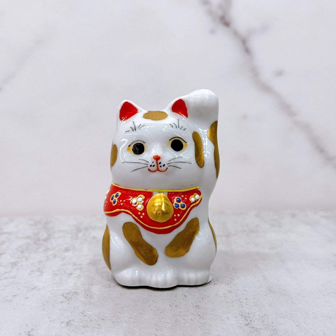 【金运福喵】日本九谷烧招财猫 | 金盛 2.3号 - 摆饰 - 瓷 白色
