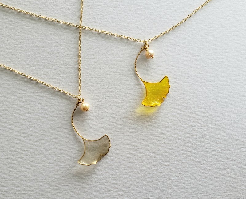 銀杏のシンプルネックレス　イエロー or ゴールド - 项链 - 树脂 黄色