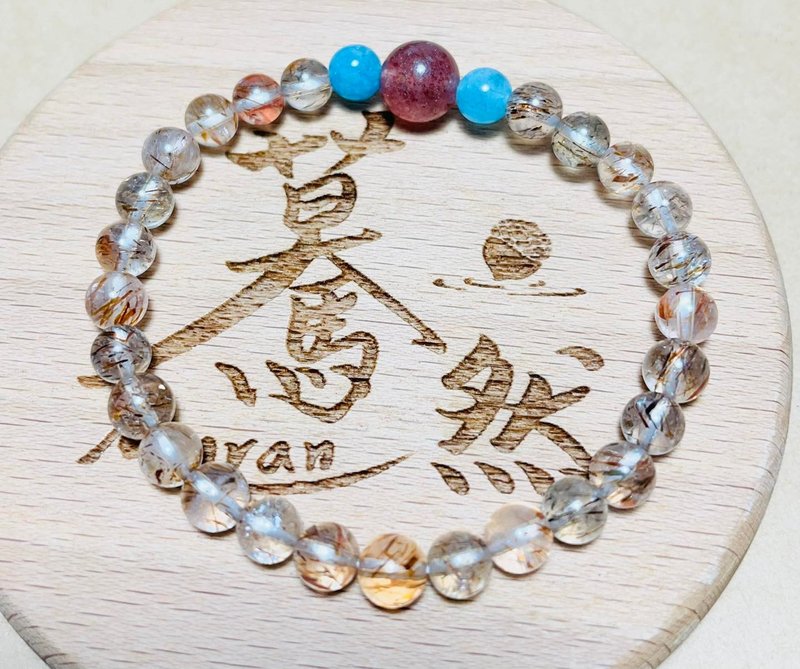 蓦然(手环系列)黑金超七--心情愉悦 - 手链/手环 - 水晶 卡其色
