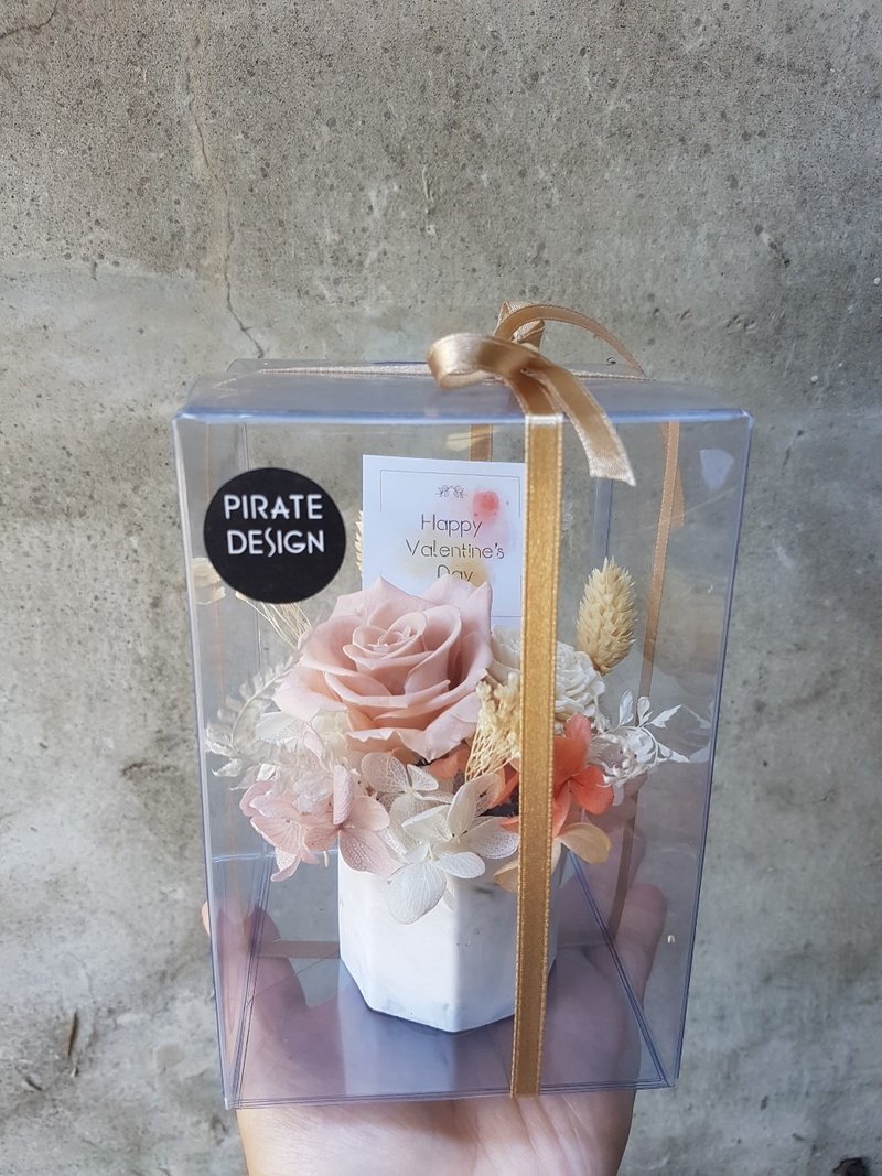 海藏设计| 永生玫瑰。大理石纹薰香石盆花 - 植栽/盆栽 - 植物．花 粉红色