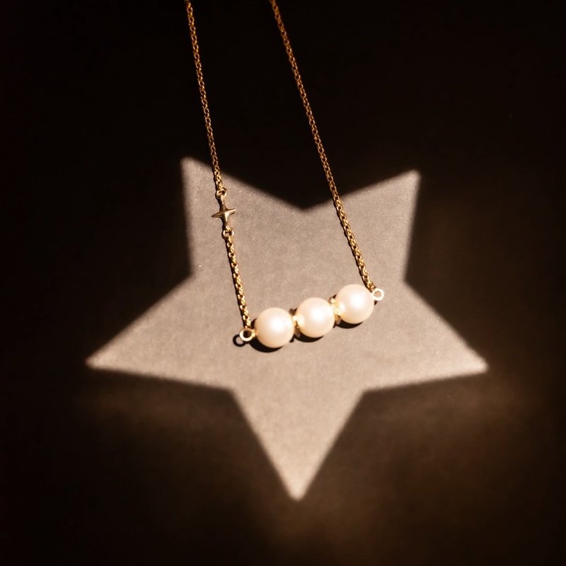 珍珠星连星项链 - 项链 - 其他金属 金色