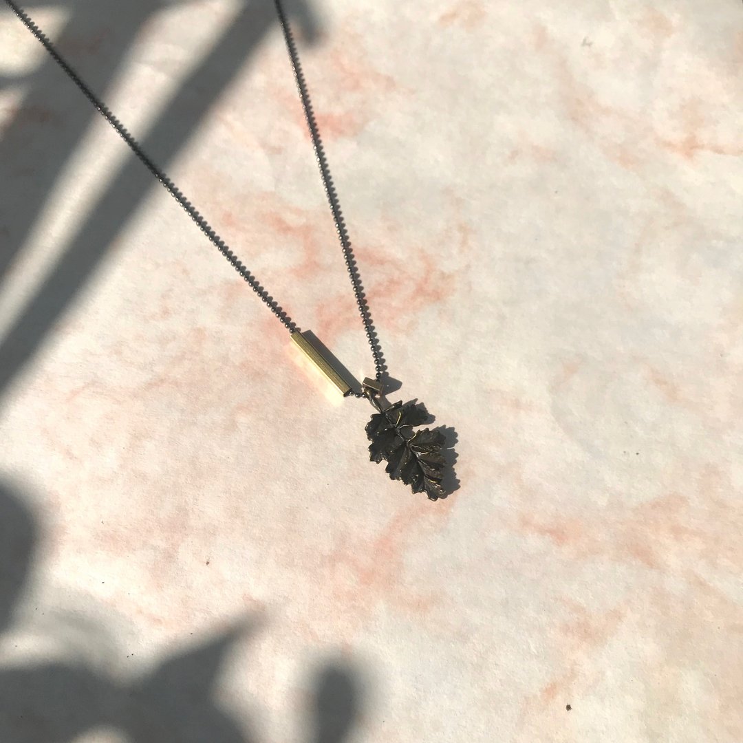 规则之外/项链 叶片 礼物 艺术家 半浮雕 简单叛逆 诗意的秋天 - 项链 - 不锈钢 黑色