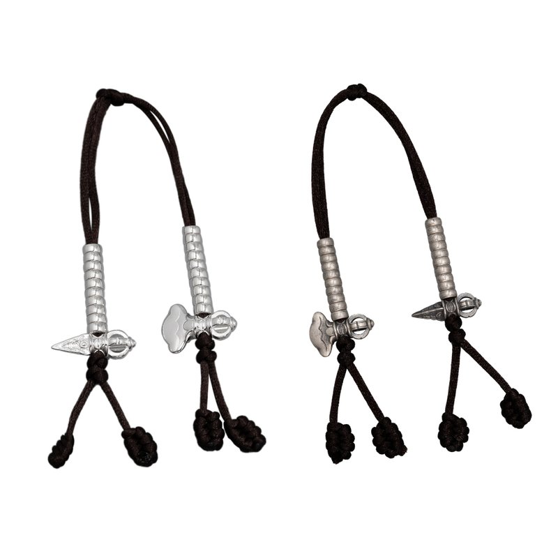 藏传佛教 念珠计算器  古风纯银925钺刀普巴杵 - 金工/饰品 - 纯银 多色