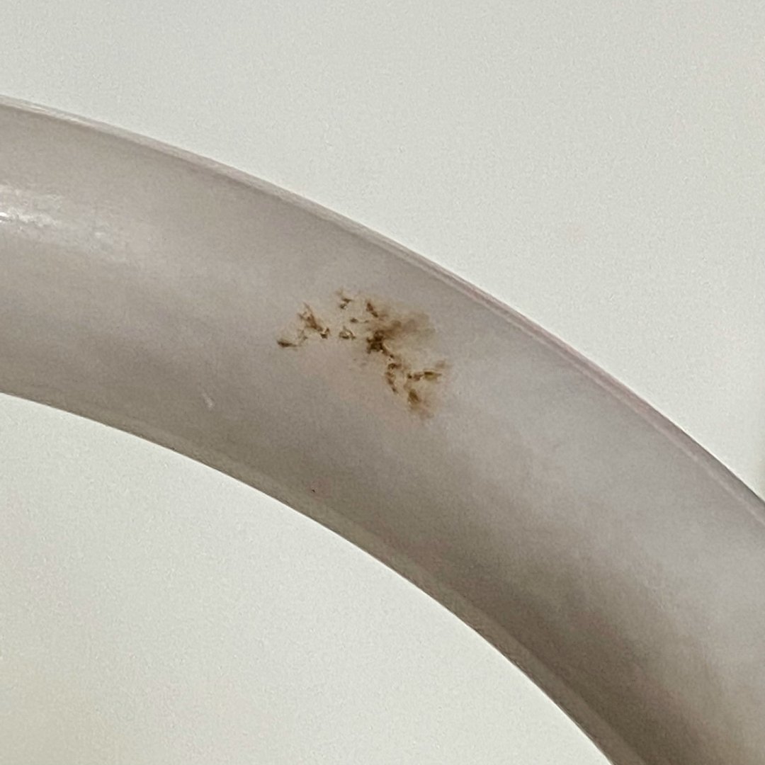 【Lost and find】Sale 天然 和田玉 紫白玉 手镯 57.2 - 手链/手环 - 宝石 紫色