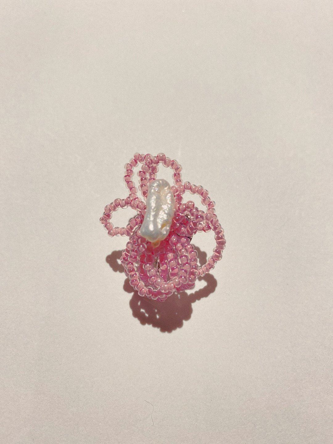 异星花语单朵花耳环 粉红泡泡与蓝橘子 - 耳环/耳夹 - 玻璃 多色