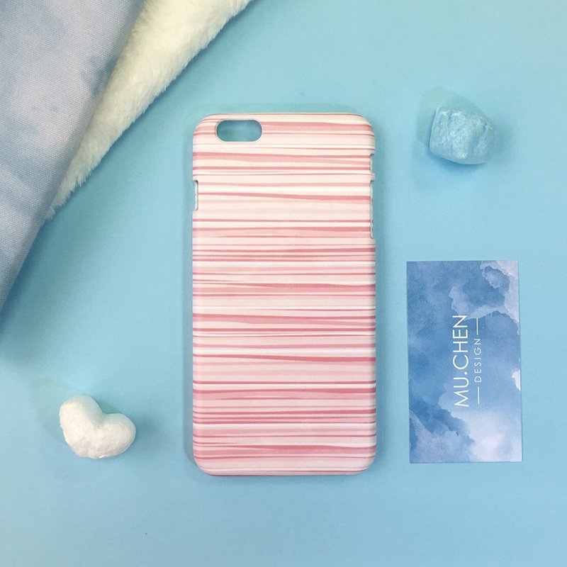 粉水彩条纹(iPhone.Samsung三星, HTC, Sony.华硕手机壳保护套) - 手机壳/手机套 - 塑料 粉红色