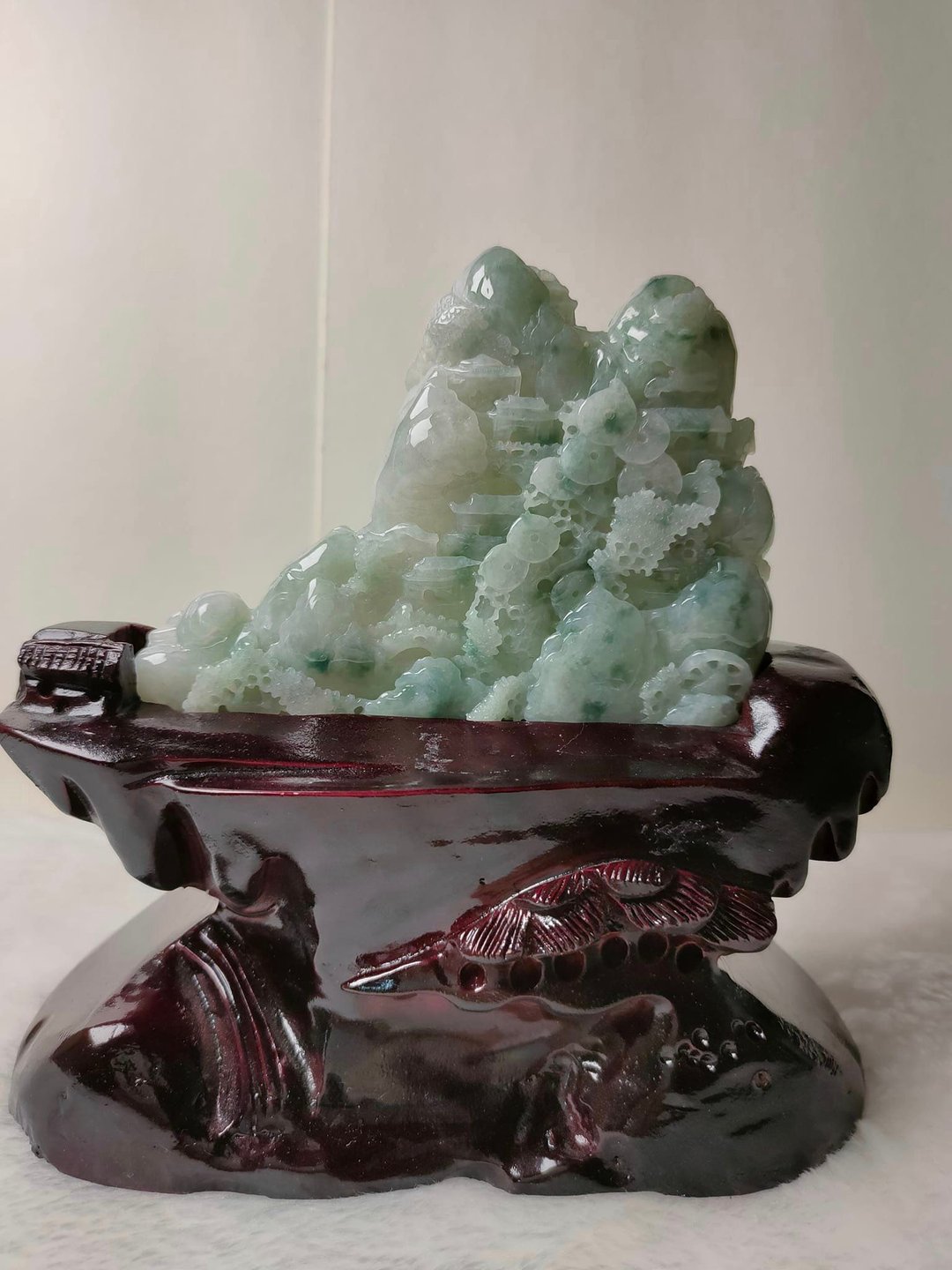 【CCJADE】冰飘花意境山水摆件 - 摆饰 - 宝石 绿色