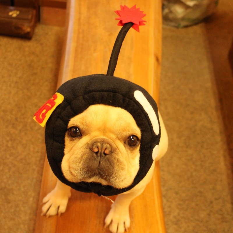 Dog headgear ☆ Bomb dog Zura ☆ Dog wig [dynamite wig] - 衣/帽 - 棉．麻 黑色