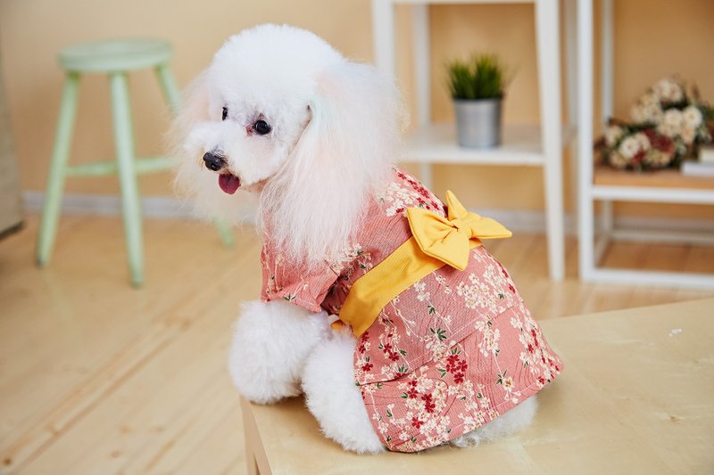 日本和服浴衣 梅红色小花款 - 衣/帽 - 棉．麻 红色