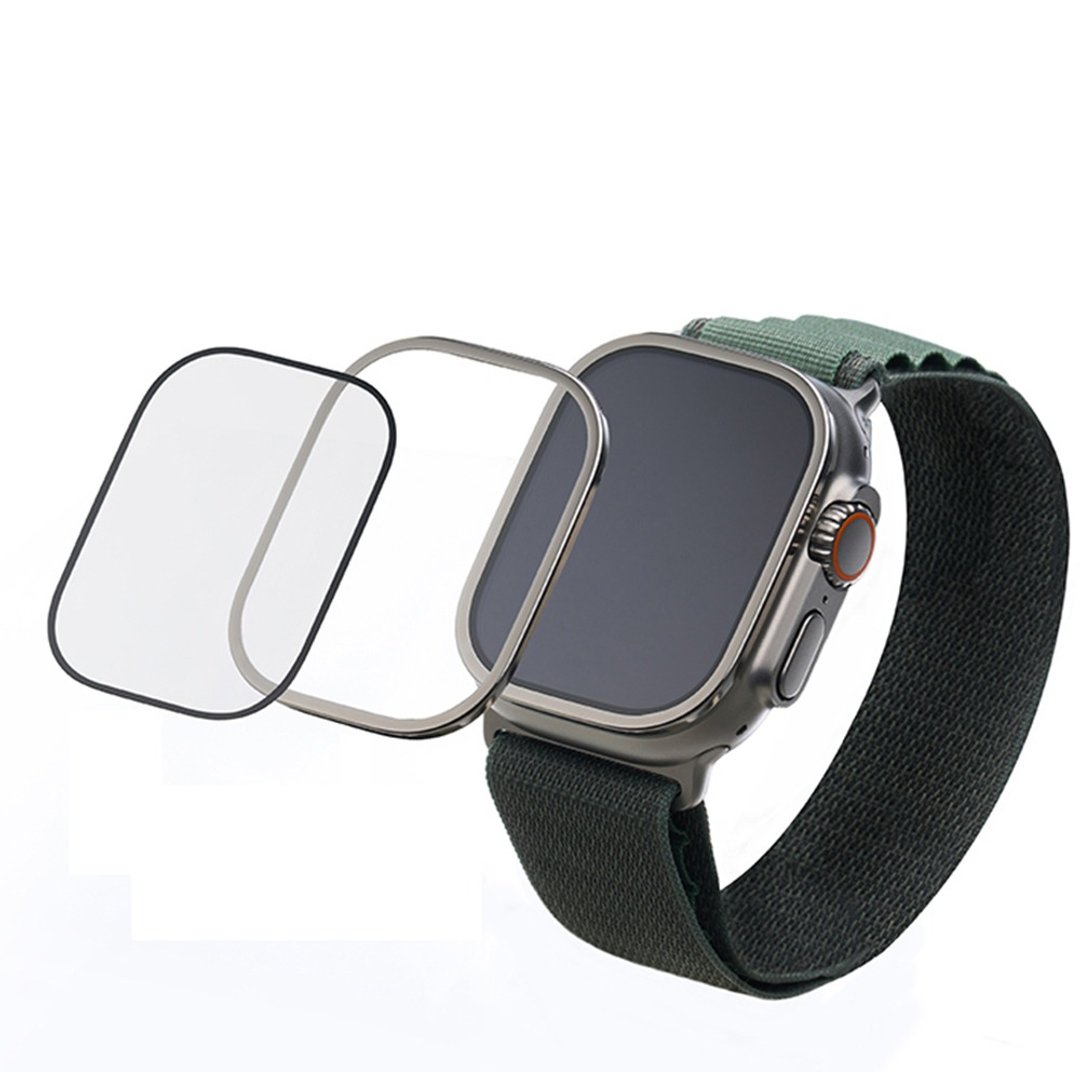 imos Apple Watch Ultra(镜面) 蓝宝石金属框手表保护贴 - 手机配件 - 其他材质 银色