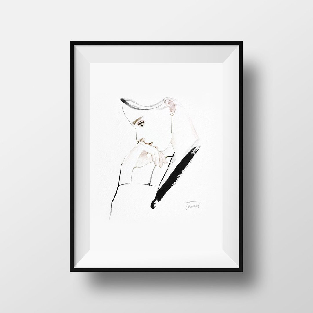 北欧风手绘铅笔水彩挂画NO.11壁画/居家摆设/室内设计 - 摆饰 - 纸 白色