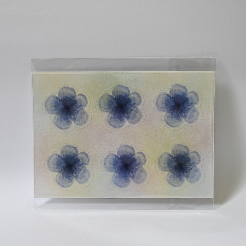 宝蓝透花 透明贴纸 手绘 花草 手帐 圣诞 交换礼物 贴纸 - 贴纸 - 纸 