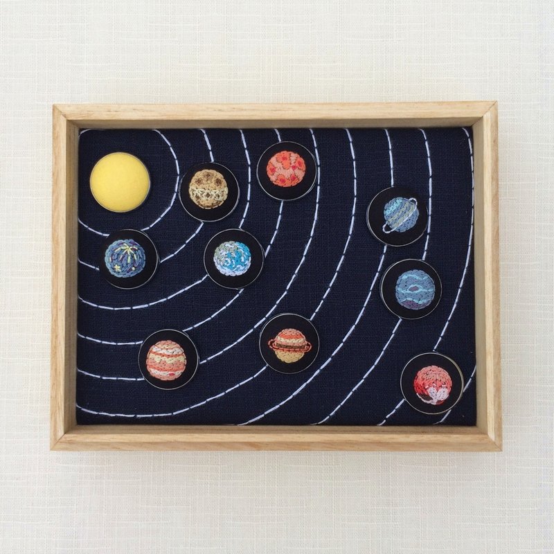 九大行星 刺绣 别针 - 徽章/别针 - 绣线 多色