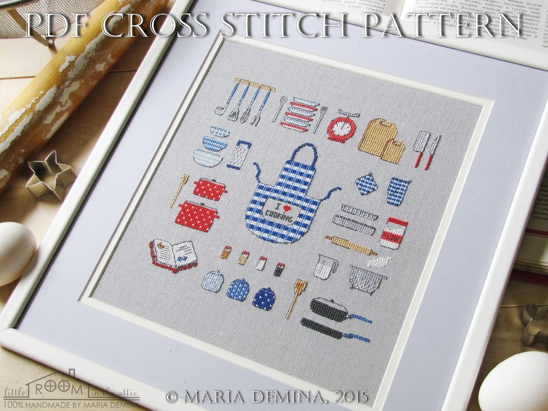 Kitchen Sampler (I love cooking) PDF cross stitch pattern - 手工艺教程/工具书 - 其他材质 