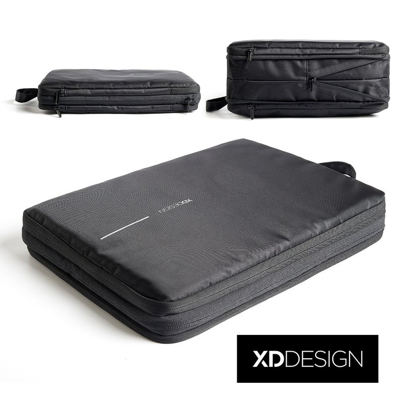 BOBBY COMPRESSIBLE 双层旅行收纳伸缩包 - 手提包/手提袋 - 其他人造纤维 黑色