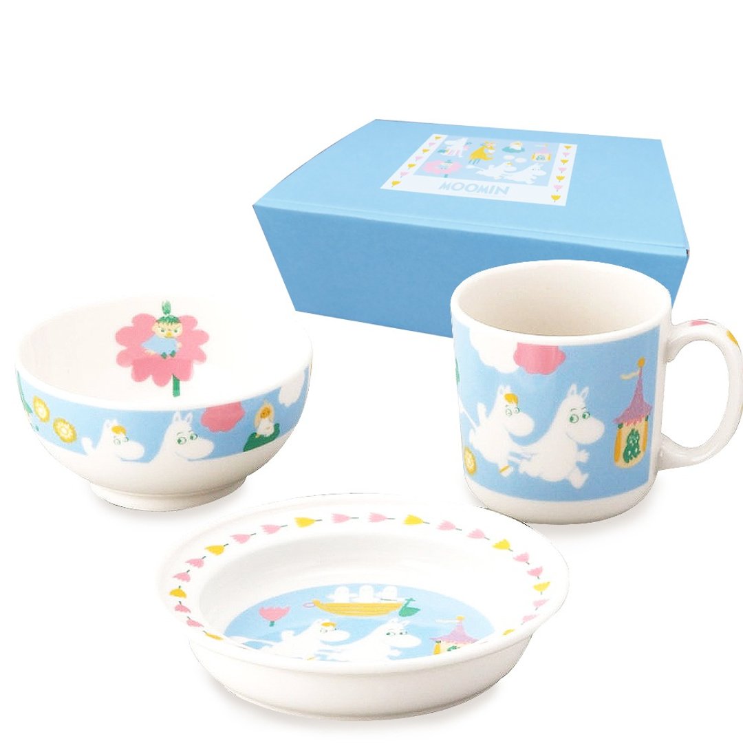 【日本山加yamaka】噜噜米彩绘陶瓷儿童餐具3入组 (MM1200-112 - 盘子/餐盘/盘架 - 瓷 白色