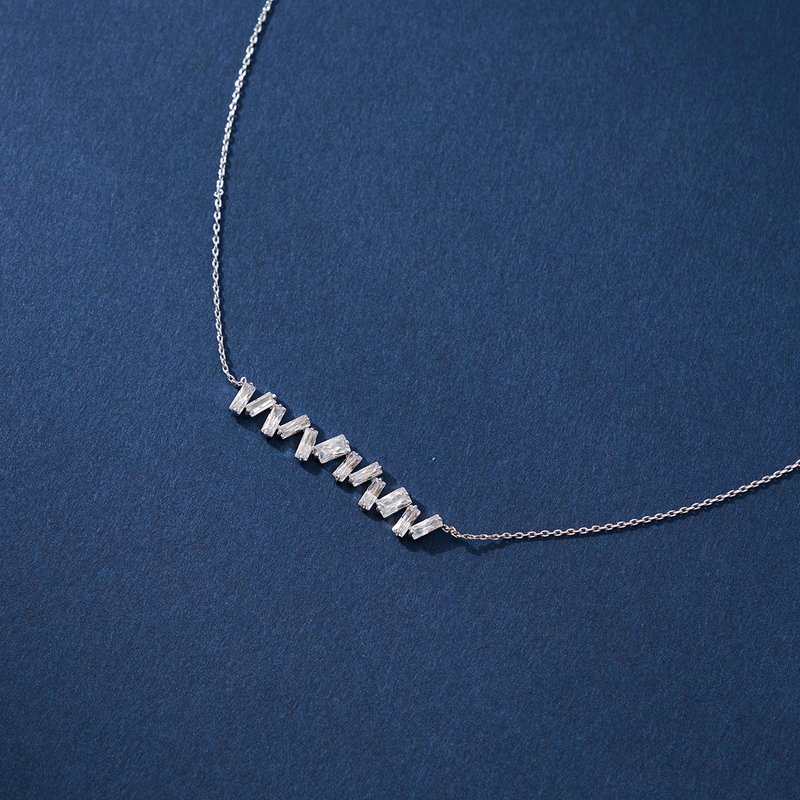 简约排钻锆石项链 - 项链 - 铜/黄铜 银色