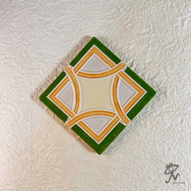 【 山人成型-花砖 】手工入釉 复古几何花砖 装饰磁砖_压箱藏品 - 墙贴/壁贴 - 瓷 