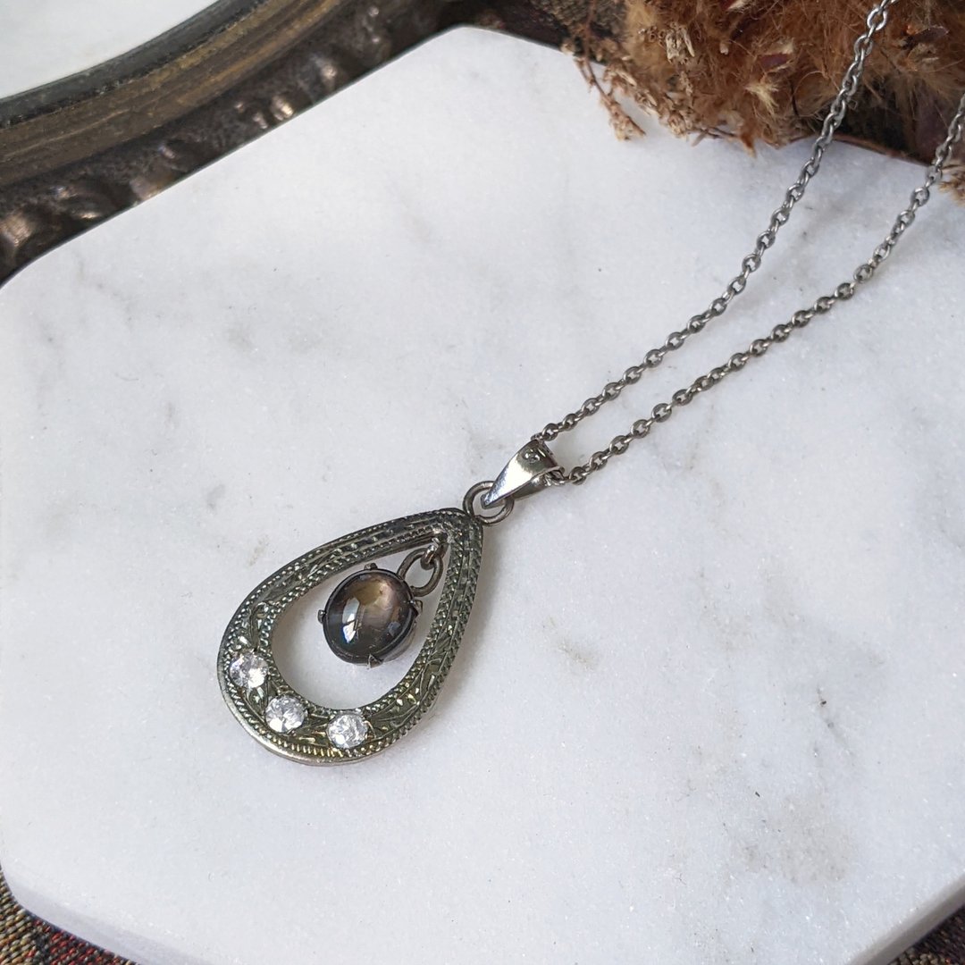 VINTAGE 纹银 Sterling silver 古典项链 - 项链 - 其他金属 银色