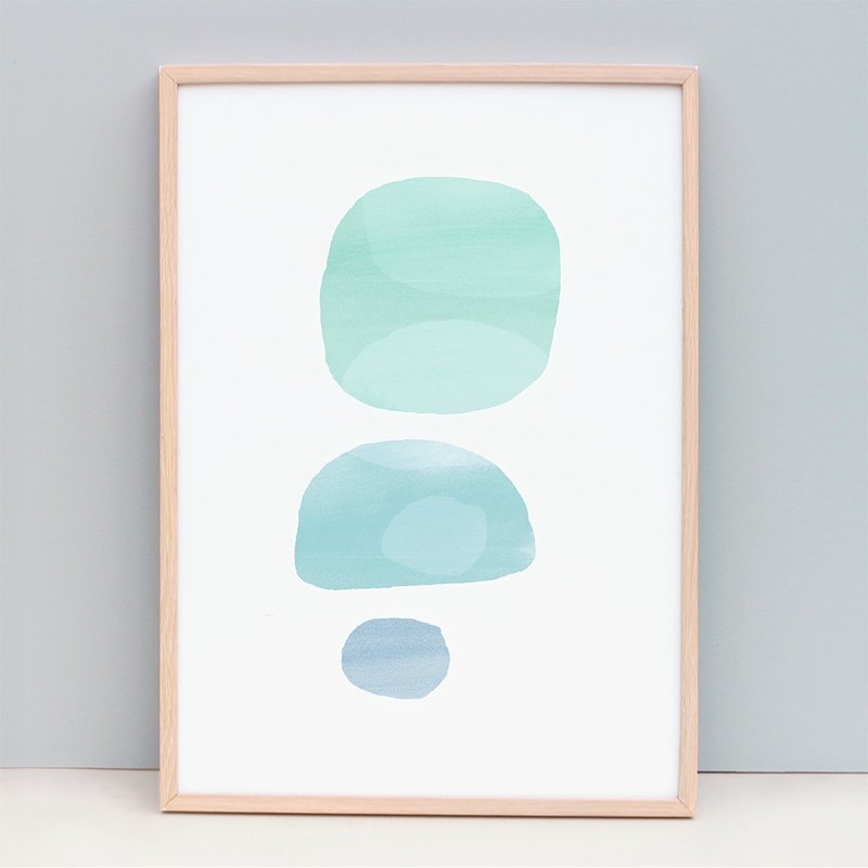 Fine Art Print Abstract Art Soft Green, Calming (Unframed) - 海报/装饰画/版画 - 纸 绿色