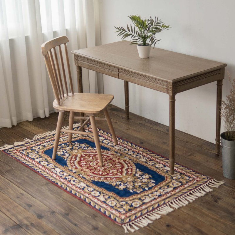 喀什米尔 羊毛手工编织 图腾地毯 大款 － 蓝雾森林 - 地垫/地毯 - 羊毛 蓝色