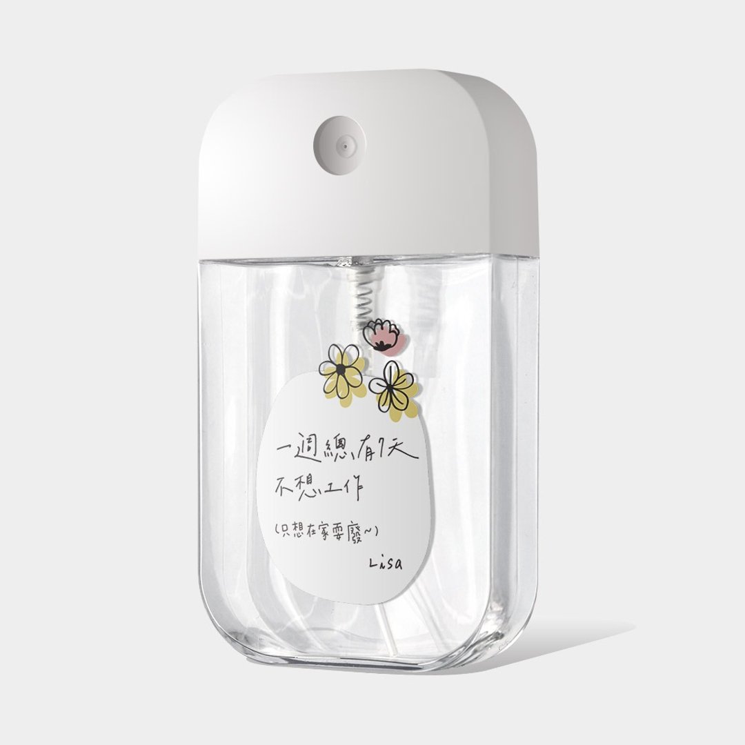 定制化文字 座右铭 小花 酒精瓶 防疫用品 卡片式喷瓶 092 - 收纳用品 - 塑料 粉红色