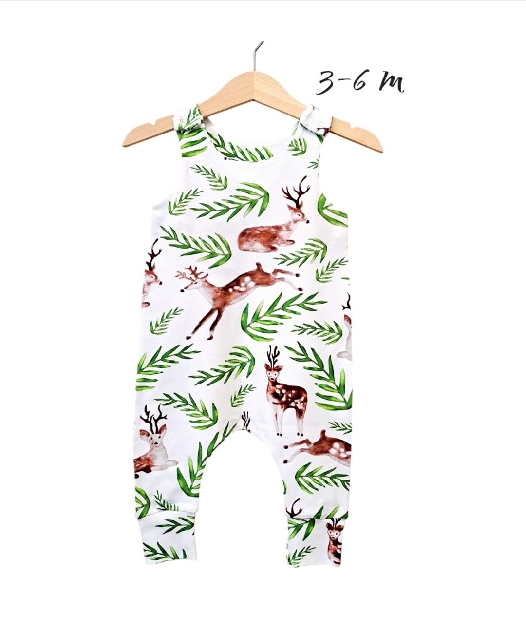 Deer baby romper, baby boy romper, baby girl romper, print kids romper - 包屁衣/连体衣 - 棉 多色