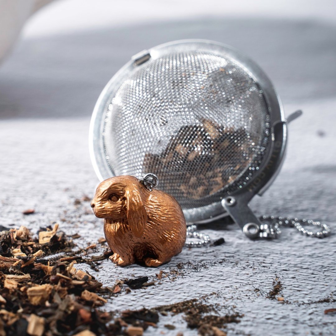 01LIV不锈钢滤茶器 CHICHI滤茶球 垂耳兔子吊饰 原创设计可爱茶具 - 茶具/茶杯 - 不锈钢 橘色