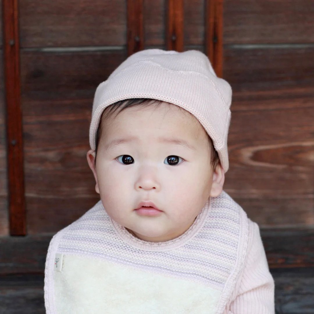 【日本COFUCU】有机棉婴儿针织帽 樱花粉 - 婴儿帽/发带 - 棉 