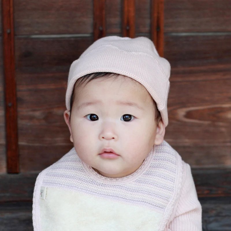 【日本COFUCU】有机棉婴儿针织帽 樱花粉 - 婴儿帽/发带 - 棉．麻 