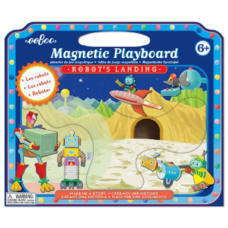 Magnetic Board 磁铁游戏板 - Robots Landing 登录星球 - 拼图 - 纸 蓝色