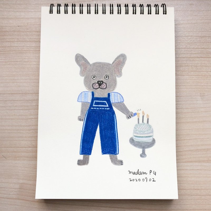 定制化宠物插画 |  宠物 猫咪 狗狗 似颜绘 - 卡片/明信片 - 纸 多色