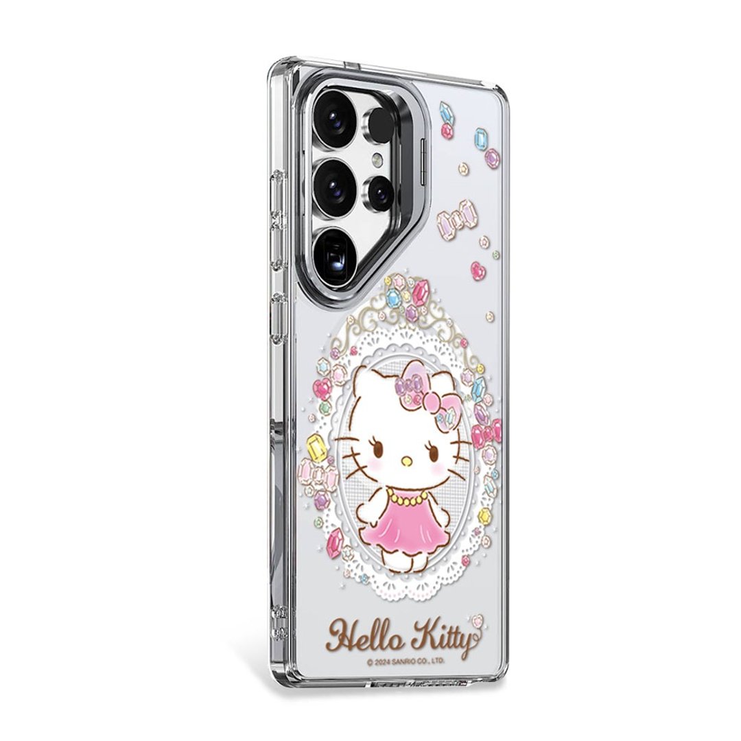 三丽鸥 Samsung S25/S24 防震双料隐形立架磁吸手机壳-凯蒂奢华风 - 手机壳/手机套 - 其他材质 多色