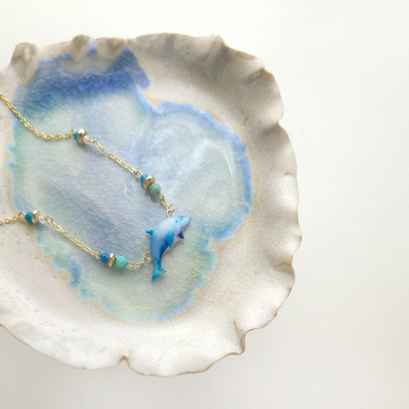 【动物们 No.048】海豚 水晶项链 - 项链 - 树脂 