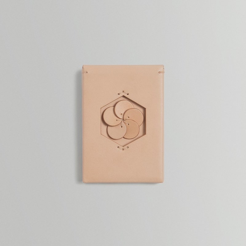 浮花系列 桃花 原色卡套 - 证件套/卡套 - 真皮 