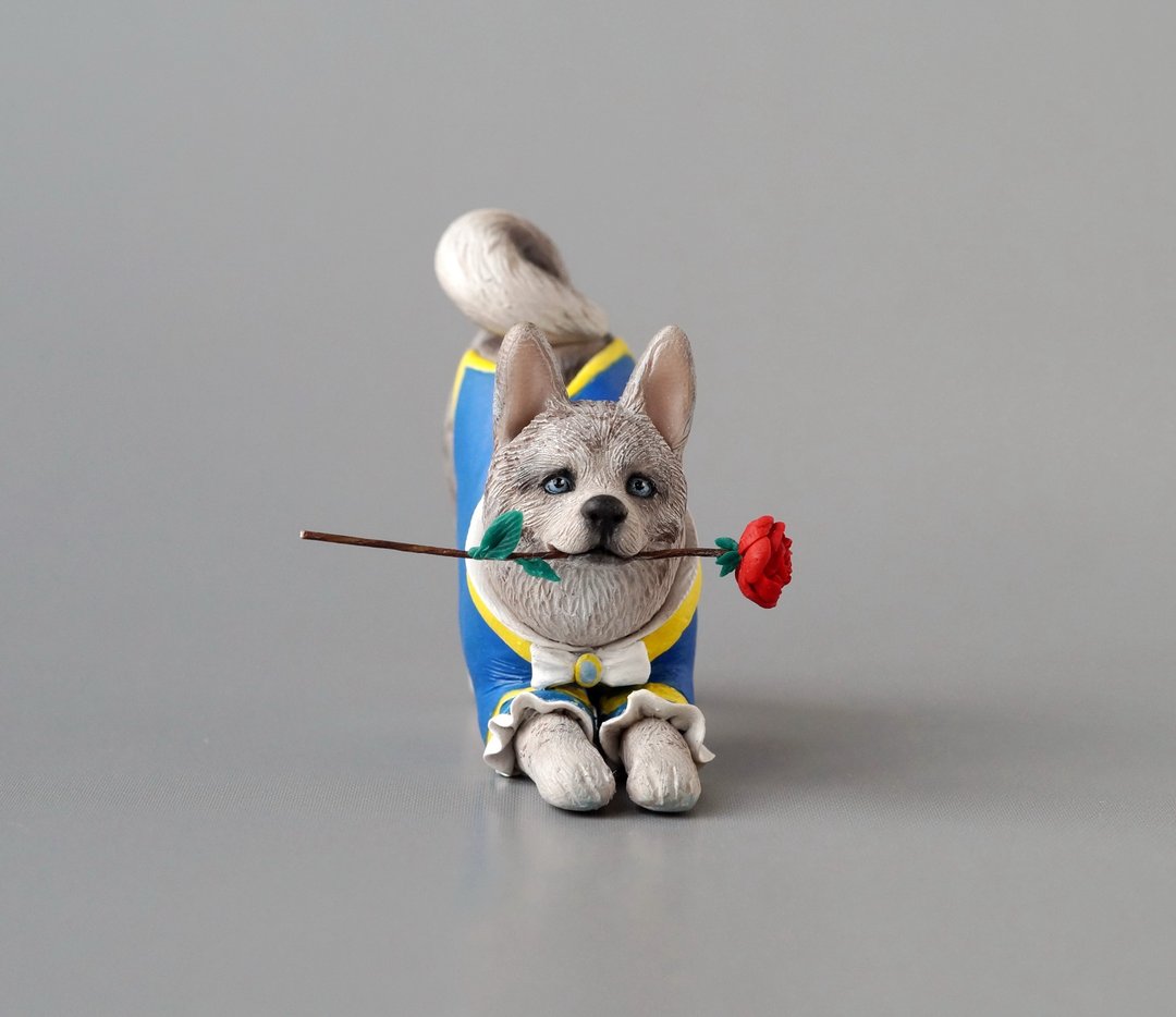 Custom made dog sculpture. Miniature figurine of your Dog made in polymer clay - 摆饰 - 其他材质 