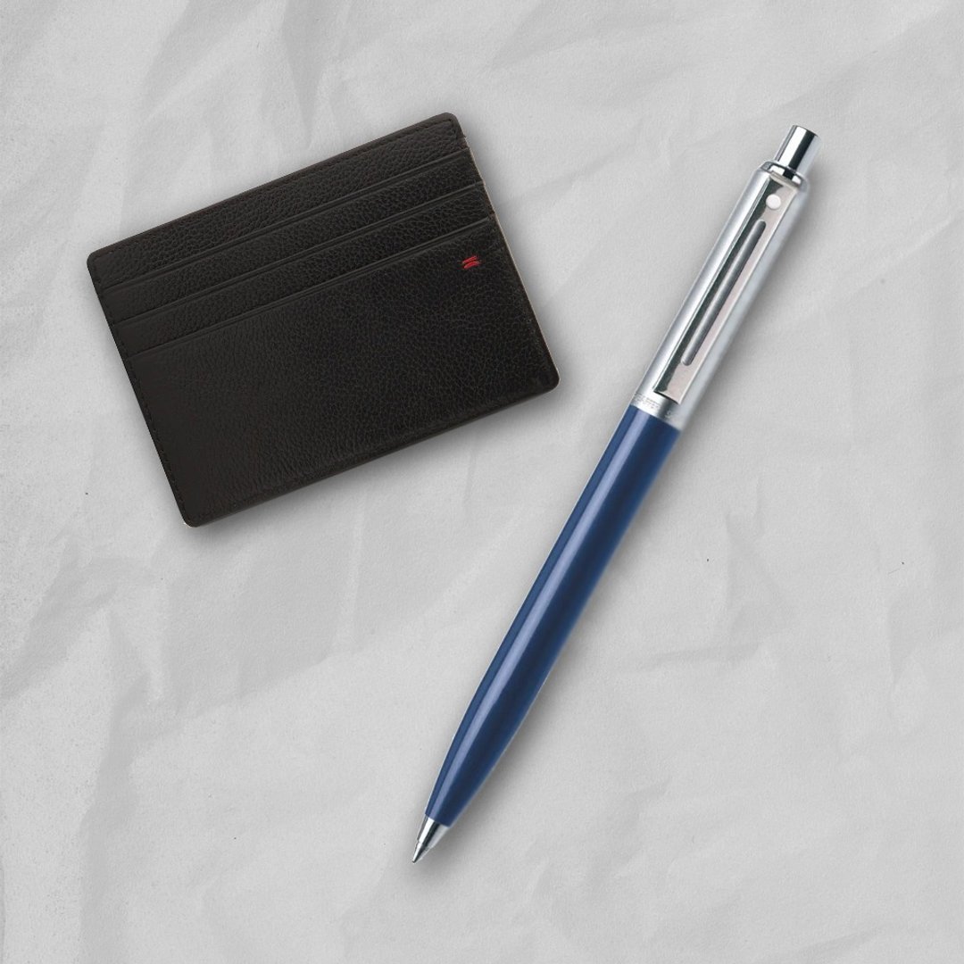 【SHEAFFER】Sentinel 系列 哨兵原子笔 蓝 + 经典卡夹礼盒免费刻字 - 圆珠笔/中性笔 - 其他金属 蓝色