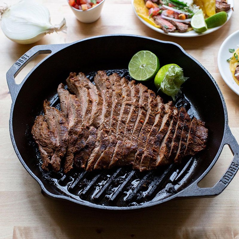 美国LODGE 美国制双耳圆形铸铁横纹煎烤锅-32cm L10GPL - 锅具/烤盘 - 其他金属 黑色